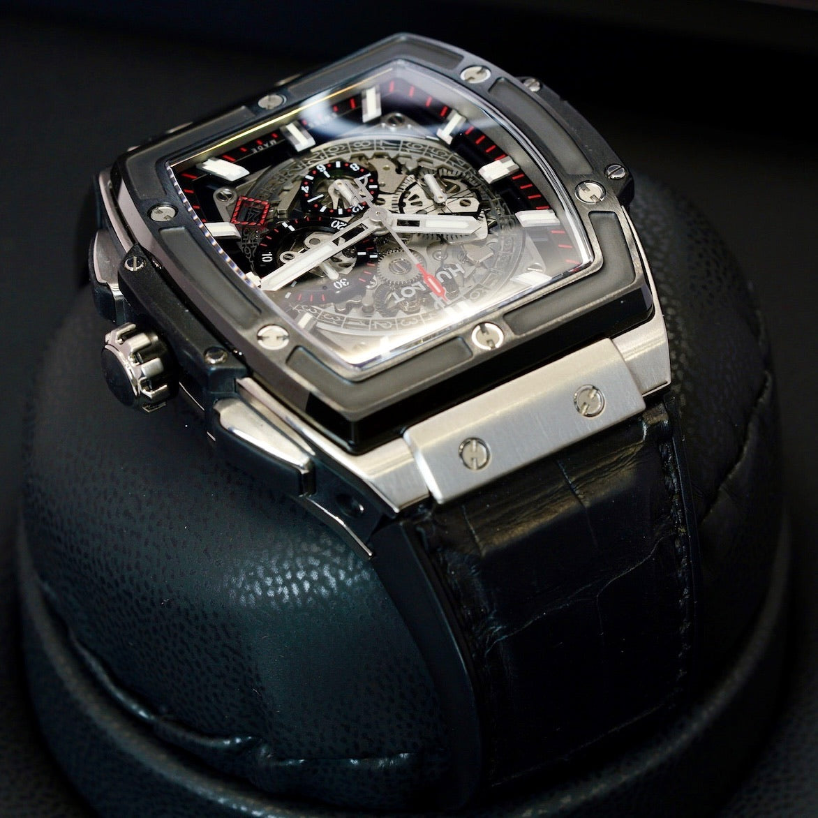 Hublot Spirit Of Big Bang 601.NM.0173.LR Titanium Skeleton Dial Leather Strap 45mm