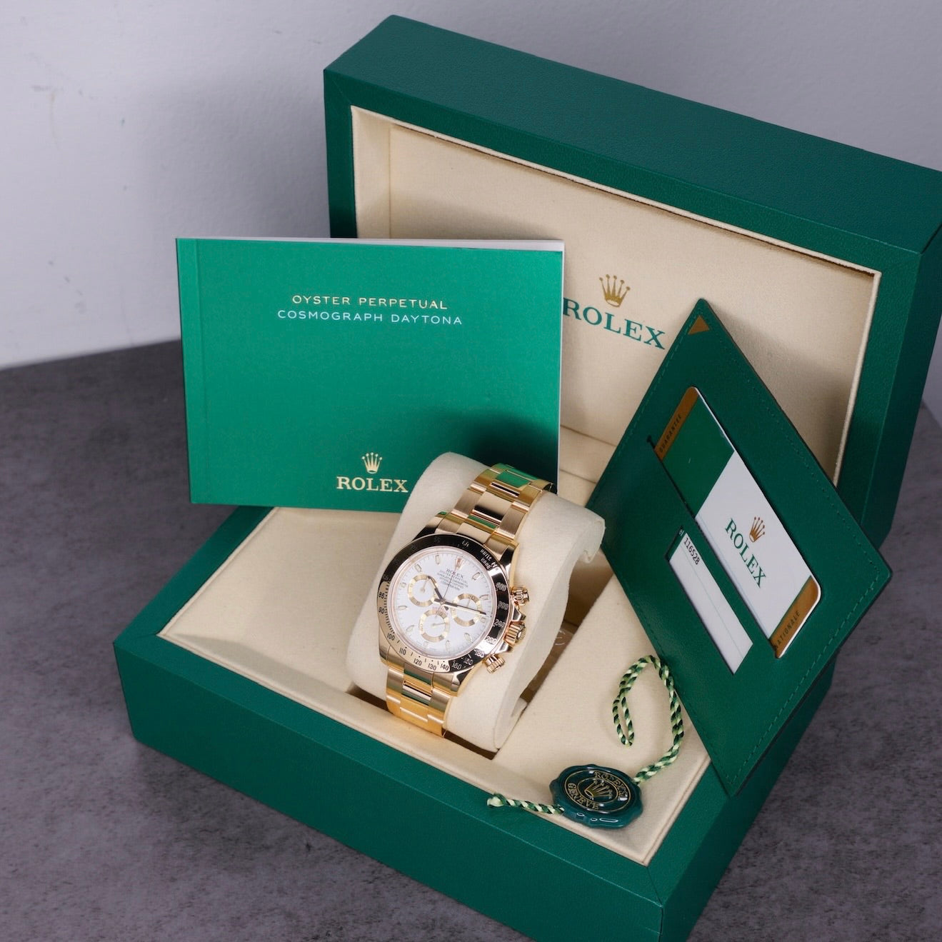 Rolex Daytona 116528 White Dial Yellow Gold 40mm 2014