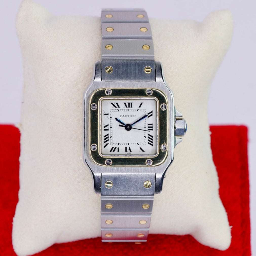 Cartier Santos 1170902 Two-Tone Yellow Gold & Steel White Dial Automatic 24mm