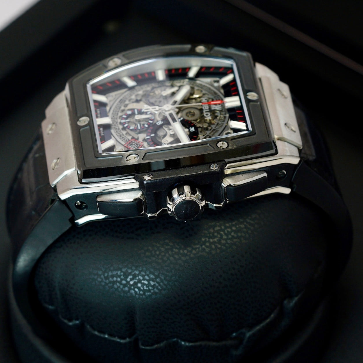 Hublot Spirit Of Big Bang 601.NM.0173.LR Titanium Skeleton Dial Leather Strap 45mm