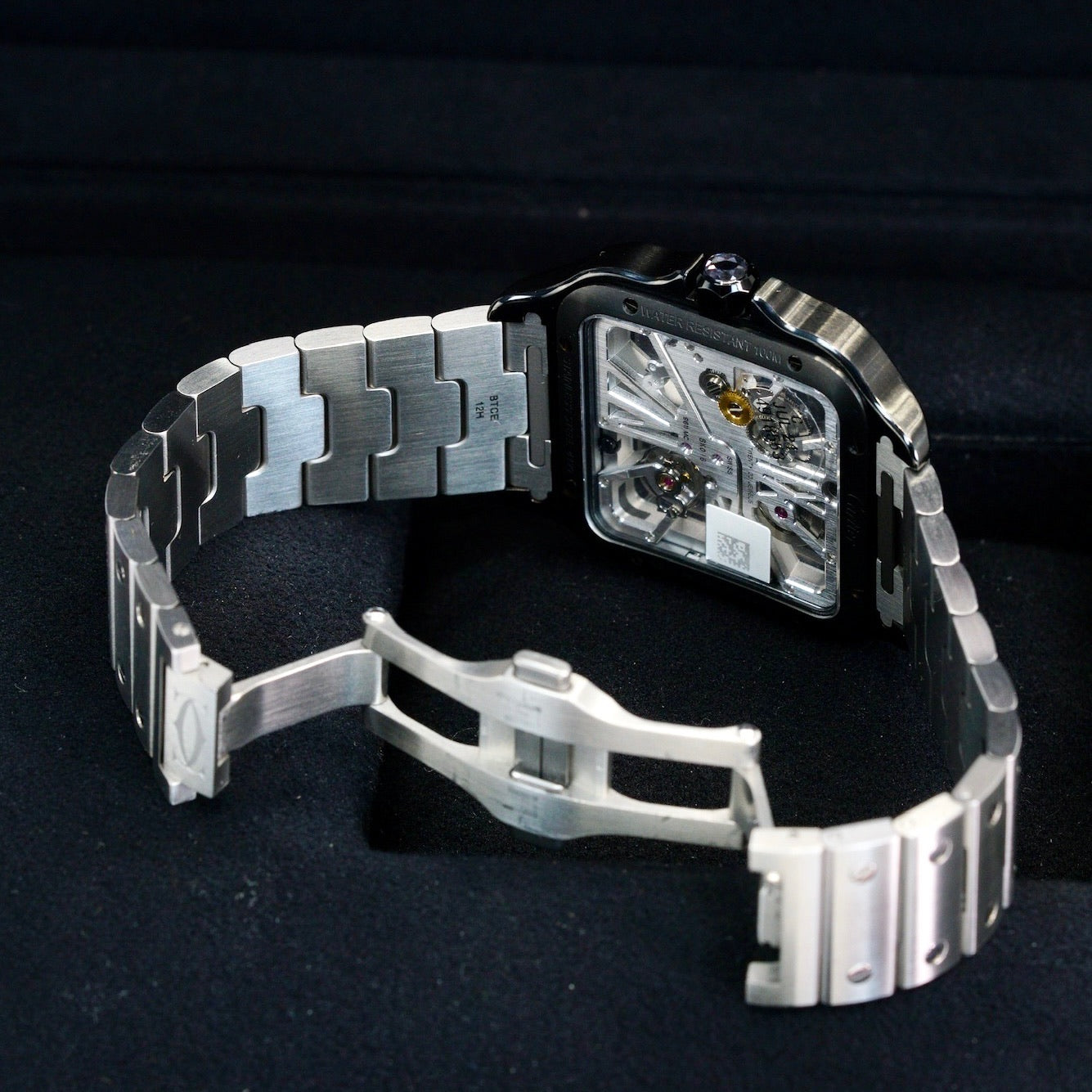 Cartier Santos De Cartier Large WHSA0027 Skeleton Dial Stainless Steel