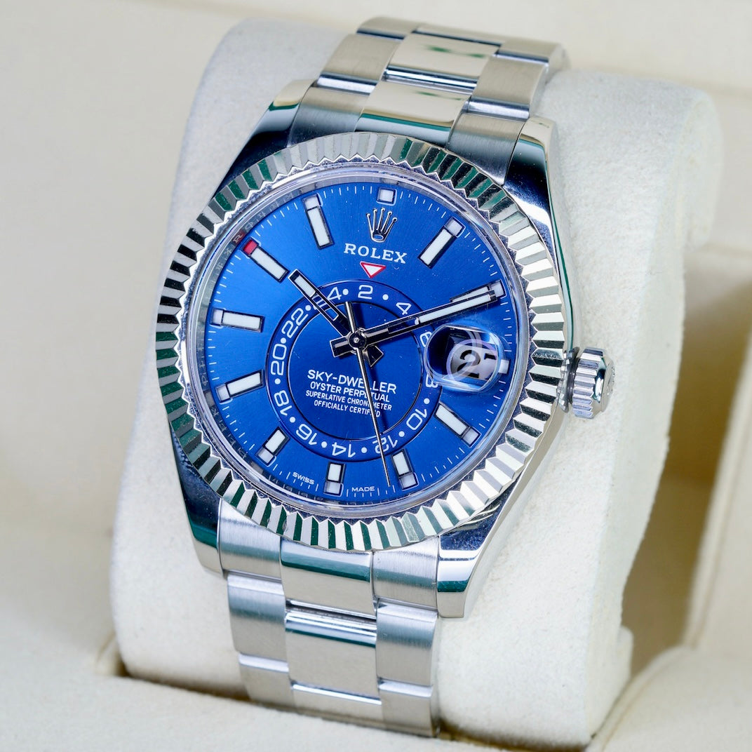 Rolex Sky-Dweller 326934 Blue Dial White Gold Bezel Stainless Steel 42mm 2019
