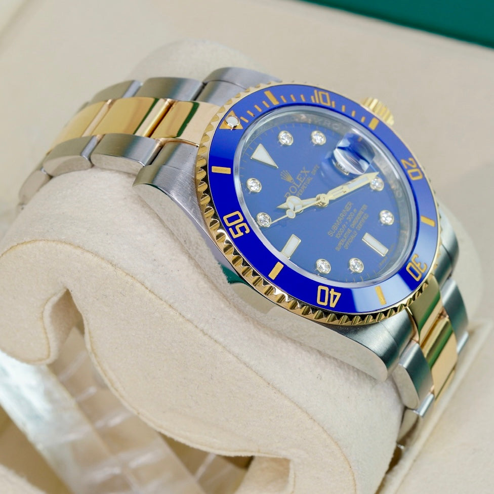 Rolex Submariner Date 116613LB “BLUESY” Falt Blue Serti Dial Two-Tone Yellow Gold & Steel 40mm 2011
