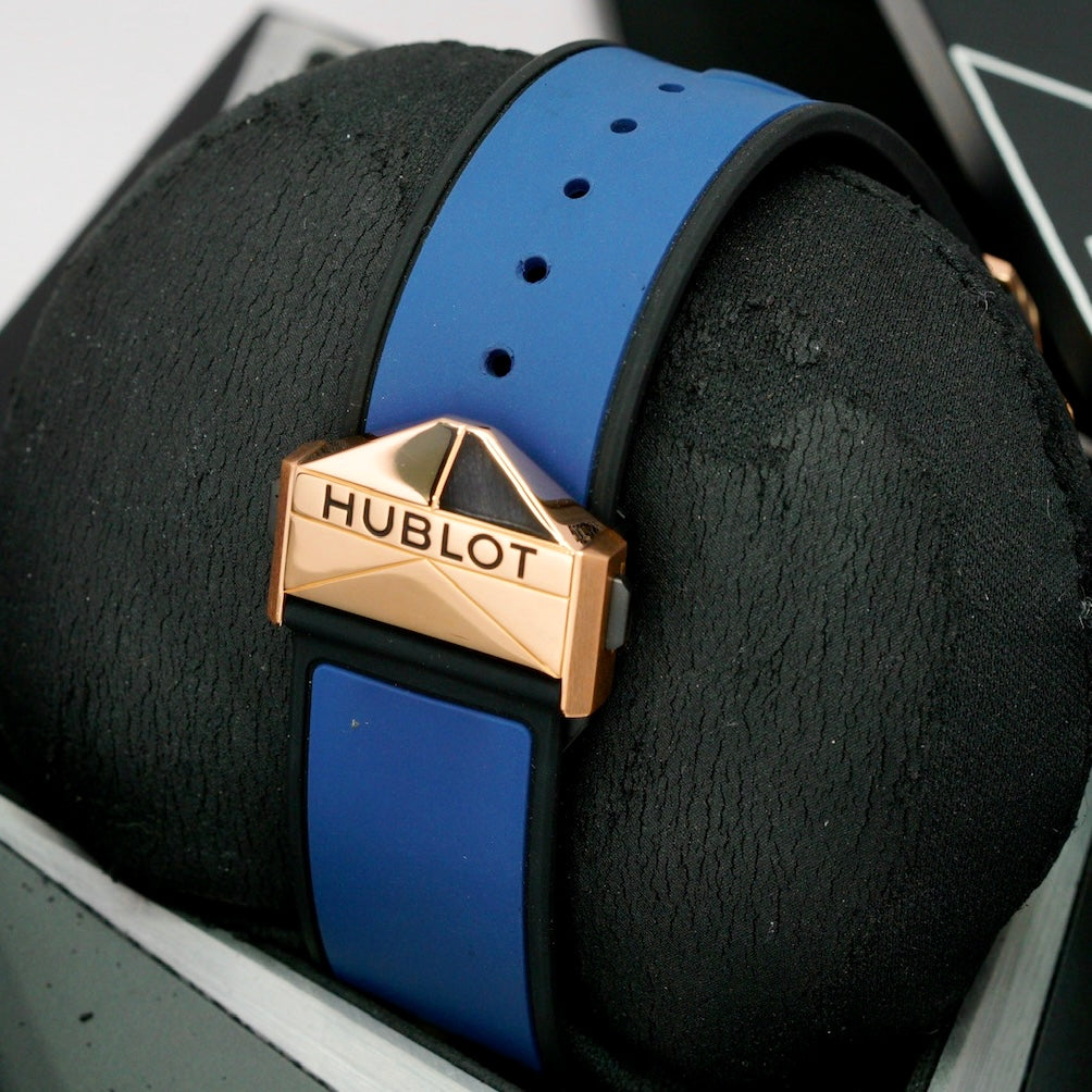 Hublot Big Bang Sang Bleu II 418.OX.5108.RX.MXM20 Unico King Gold Blue Skeleton Dial 45mm Limited Edition 100