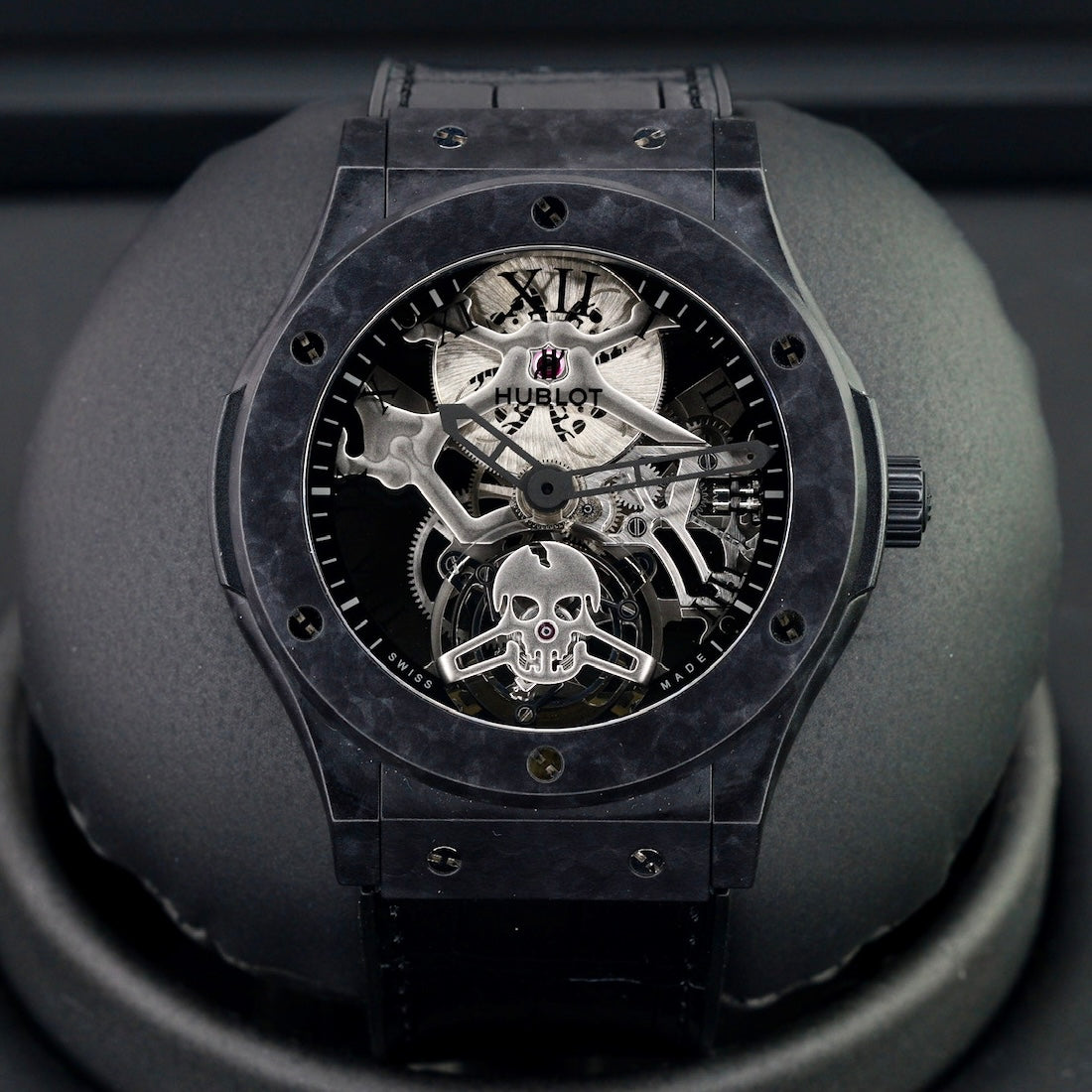 Hublot Classic Fusion Tourbillon 505.UC.0140.LR.SKULL “SKULL” Skeleton Dial Carbon Case 45mm Limited Edition 50 pieces