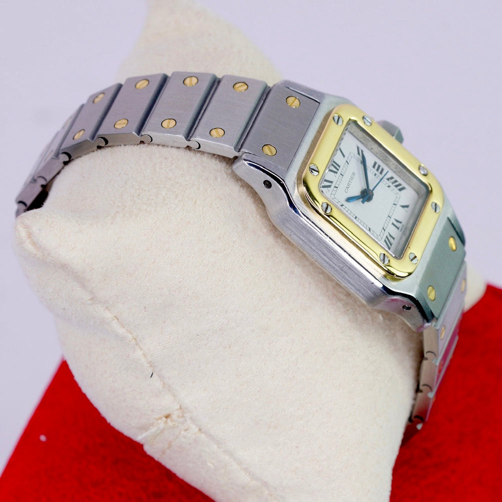 Cartier Santos 1170902 Two-Tone Yellow Gold & Steel White Dial Automatic 24mm