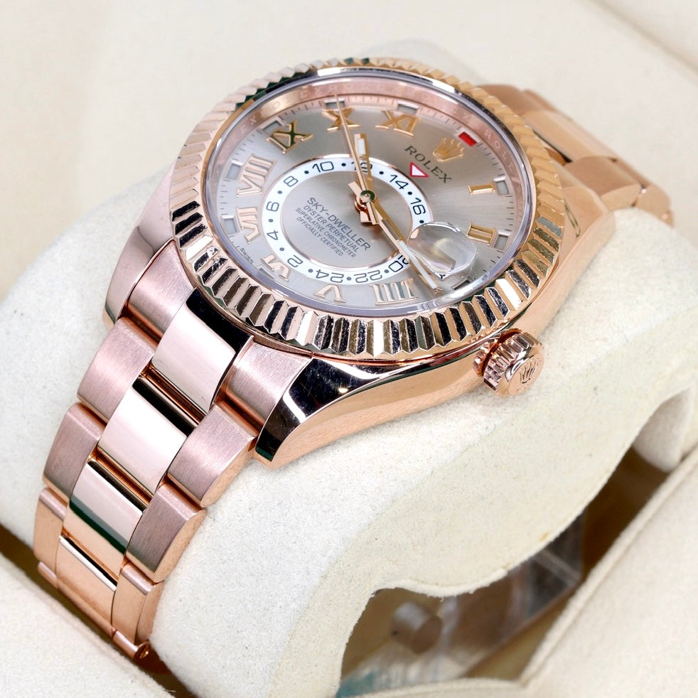 Rolex Sky-Dweller 326935 “SUNDUST” Pink Roman Dial Rose Gold 42mm
