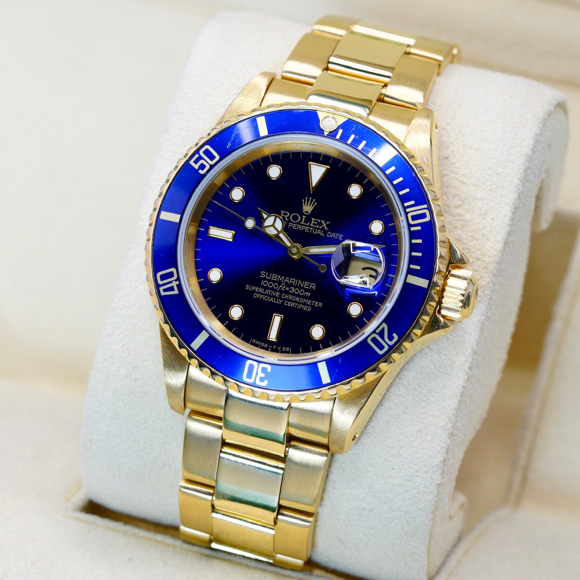 Rolex Submariner Date 16618LB “BLUESY” Yellow Gold Blue Dial & Bezel 40mm