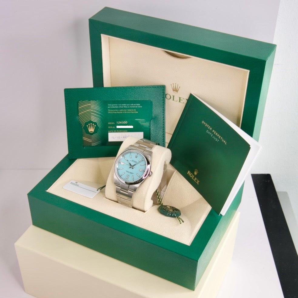 Rolex NEW Oyster Perpetual 124300 “TIFFANY” Turquoise Dial Stainless Steel 41mm