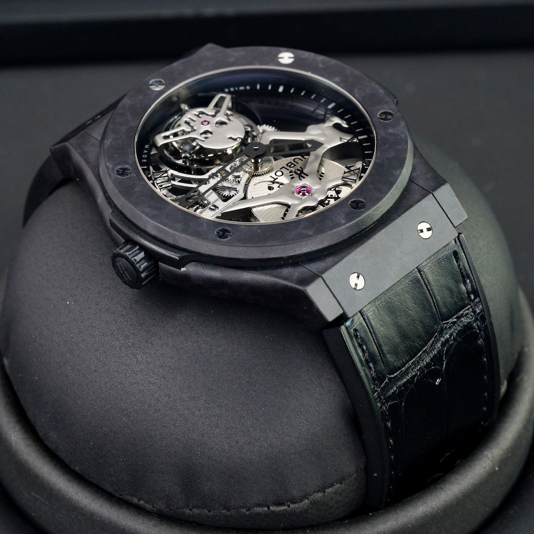Hublot Classic Fusion Tourbillon 505.UC.0140.LR.SKULL “SKULL” Skeleton Dial Carbon Case 45mm Limited Edition 50 pieces