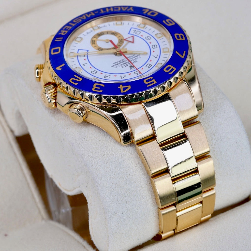 Rolex Yacht-Master II 116688 White Dial Blue Bezel Yellow Gold 44mm CPO 2025