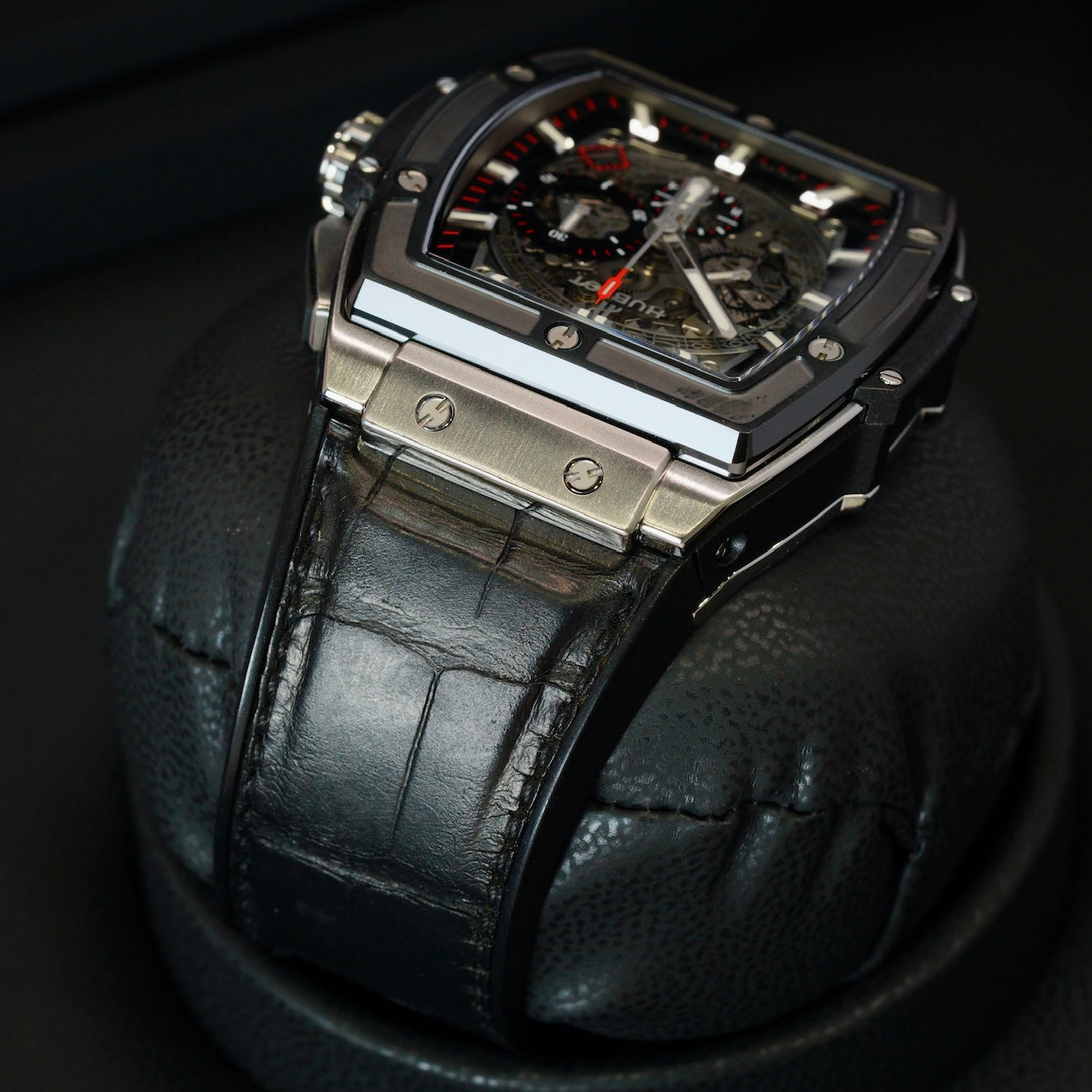 Hublot Spirit Of Big Bang 601.NM.0173.LR Titanium Skeleton Dial Leather Strap 45mm