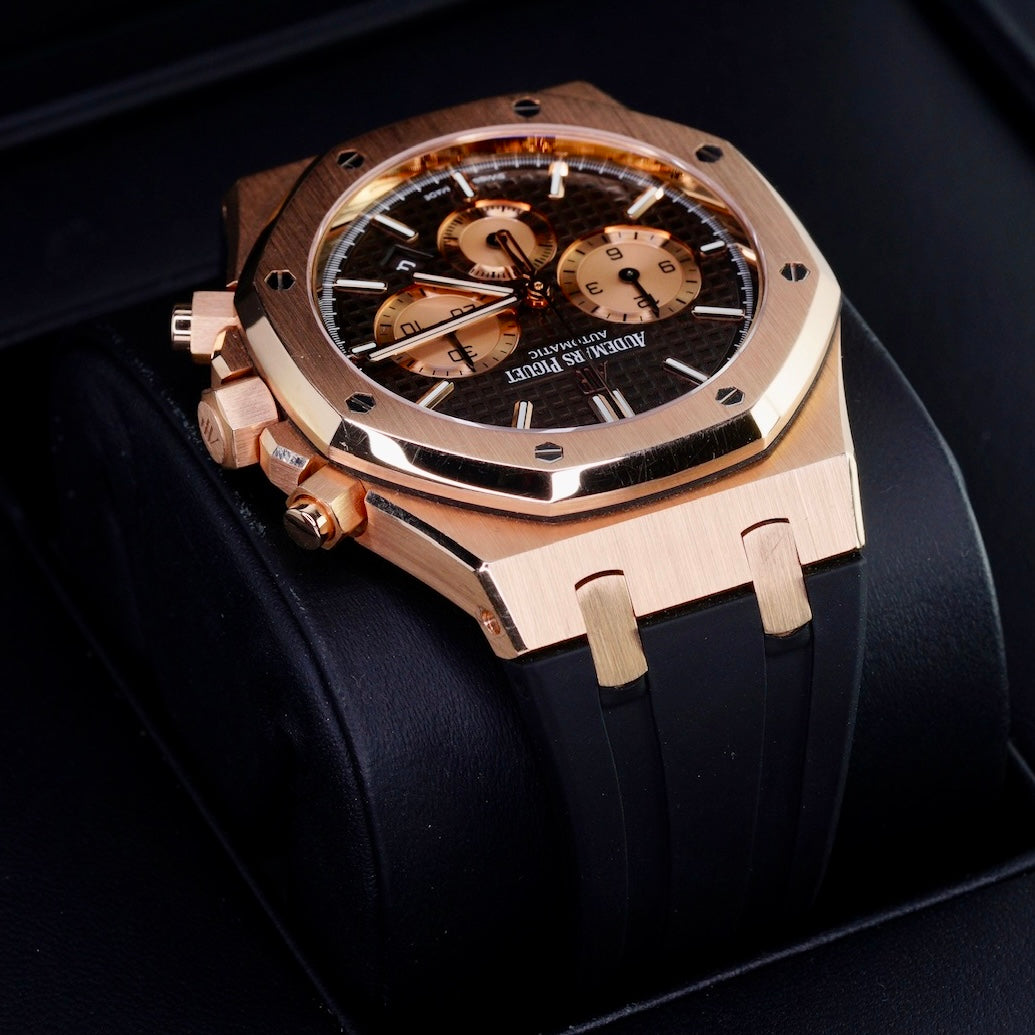 Audemars Piguet Royal Oak 26331OR.OO.D821CR.01 “CHOCOLATE” Brown Dial Rose Gold Chronograph 41mm
