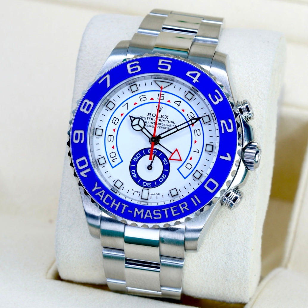 Rolex Yacht-Master II 116680 “MERCEDES” White Dial Mercedes Hands Stainless Steel 44mm