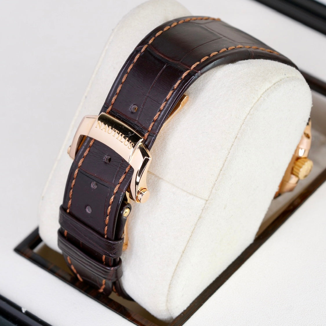 Patek Philippe Nautilus 5712R-001 Moon Phase Dial Rose Gold Leather Strap 2011