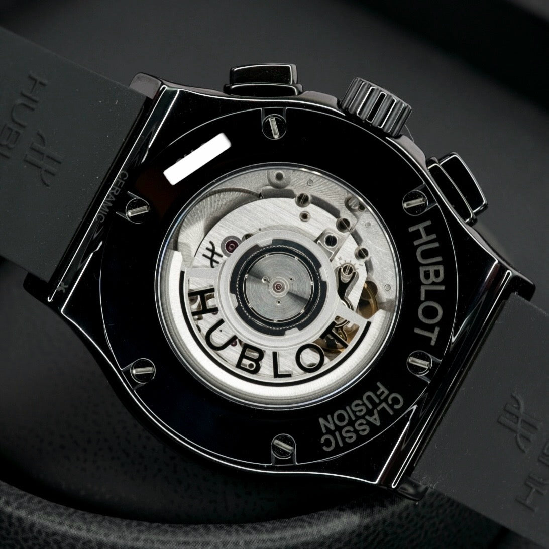 Hublot Classic Fusion 521.CM.1171.RX Black Ceramic Chronograph Black Rubber Strap 45mm