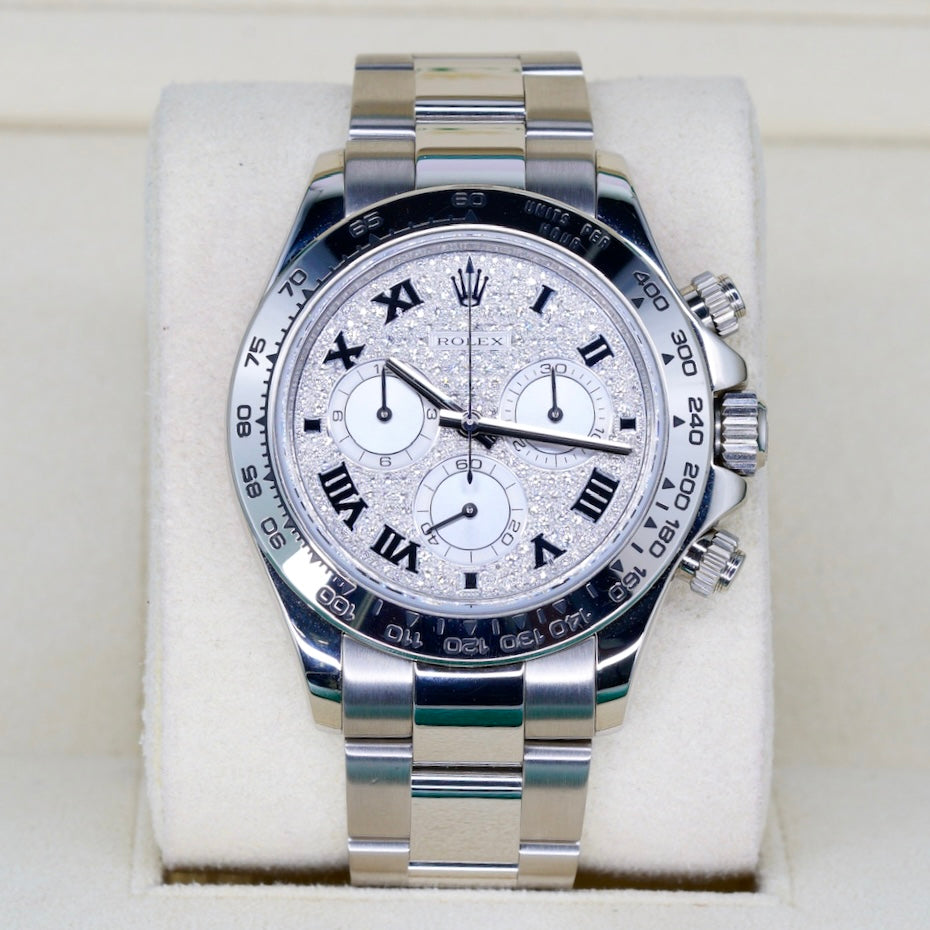 Rolex Daytona 116509 ZEA Factory Roman Pave Dial White Gold 40mm 2008
