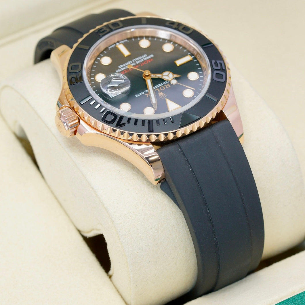 Rolex Yacht-Master 126655 Rose Gold Black Dial Oysterflex 40mm