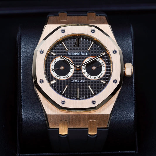 Audemars Piguet Royal Oak 26330OR.OO.D088CR.01 Black Dial Rose Gold AM Rubber Strap 39mm 2013