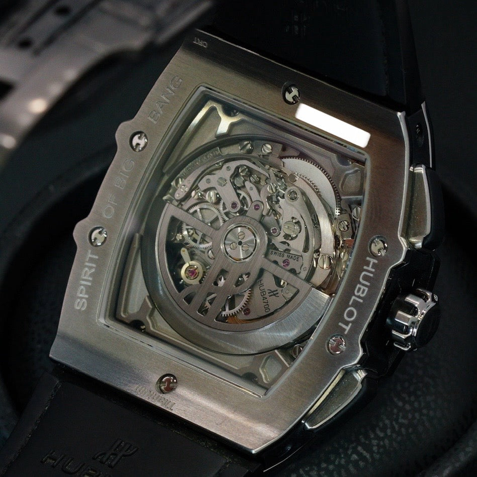 Hublot Spirit Of Big Bang 601.NM.0173.LR Titanium Skeleton Dial Leather Strap 45mm