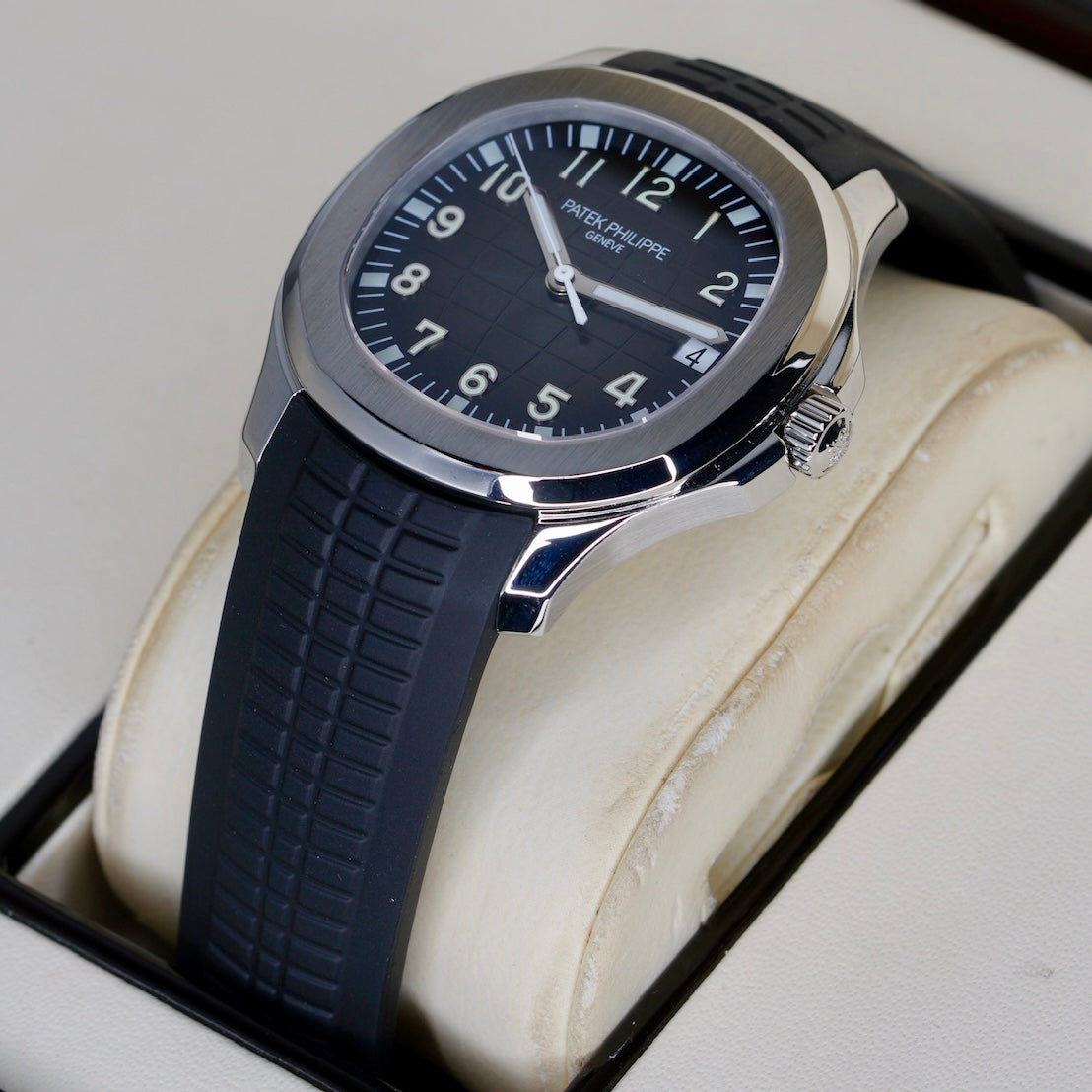 Patek Philippe Aquanaut 5167/1A-001 “BLACK AQUA” Black Smoked Dial Stainless Steel Tropical & Steel Bracelet 40mm 2020