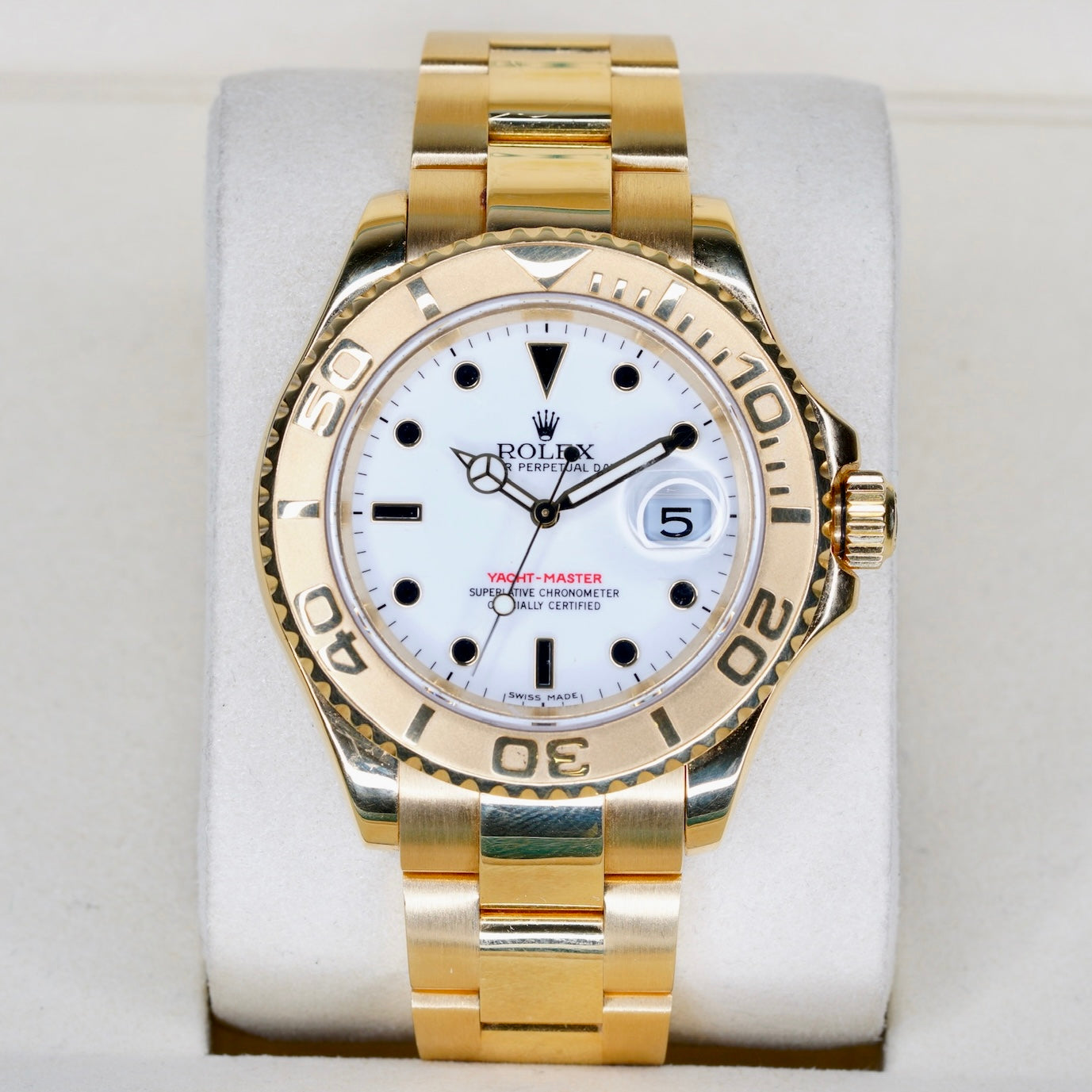 Rolex Yacht-Master 16628 White Dial Yellow Gold 40mm