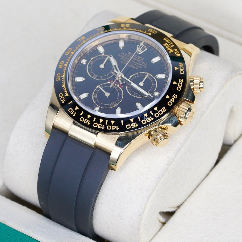 Rolex Daytona 116518LN Black Dial Yellow Gold Oysterflex 40mm 2021