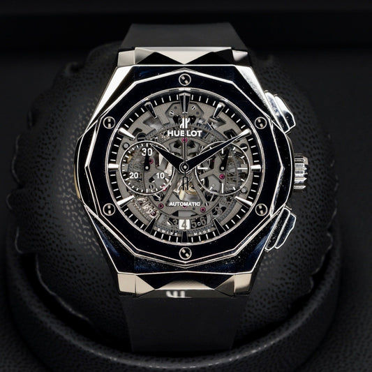 Hublot Classic Fusion Aerofusion 525.NX.0170.RX.ORL18 “TITANIUM ORLINSKI” Skeleton Dial Titanium Rubber Strap 45mm