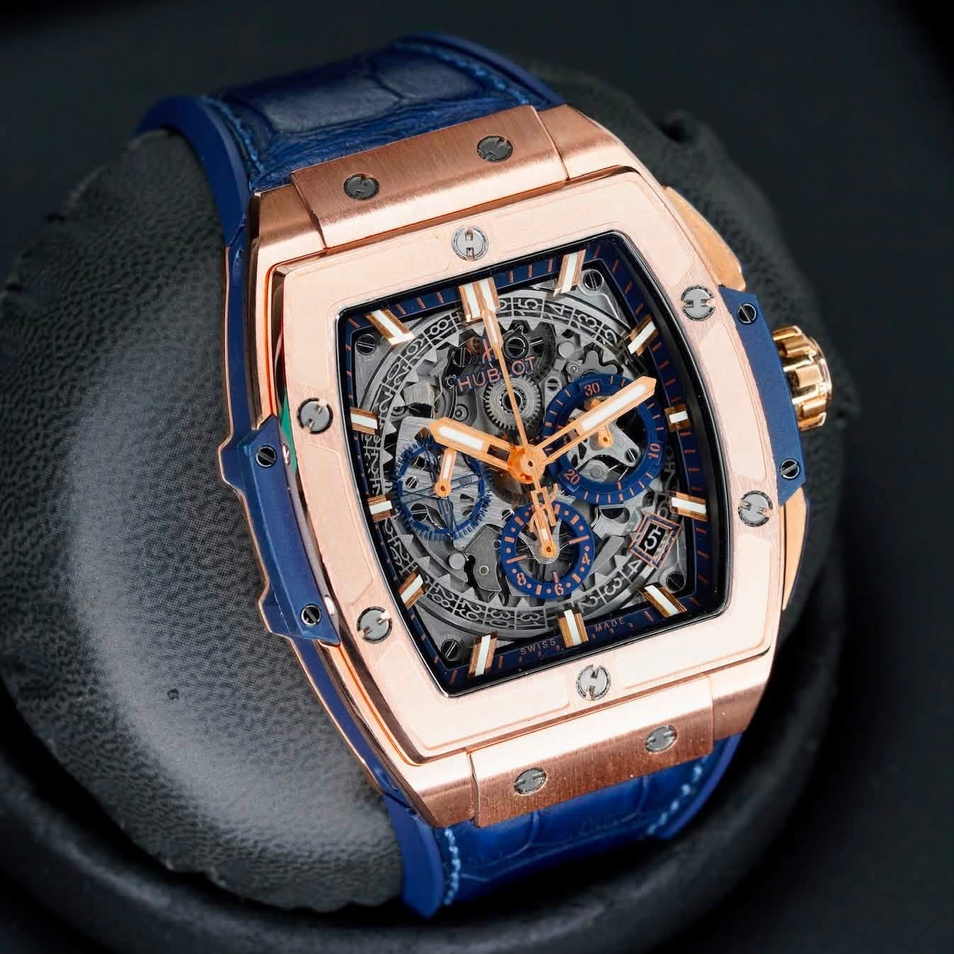 Hublot Spirit Of Big Bang 641.OX.7180.LR “KING BLUE” Skeleton Dial King Gold 42mm