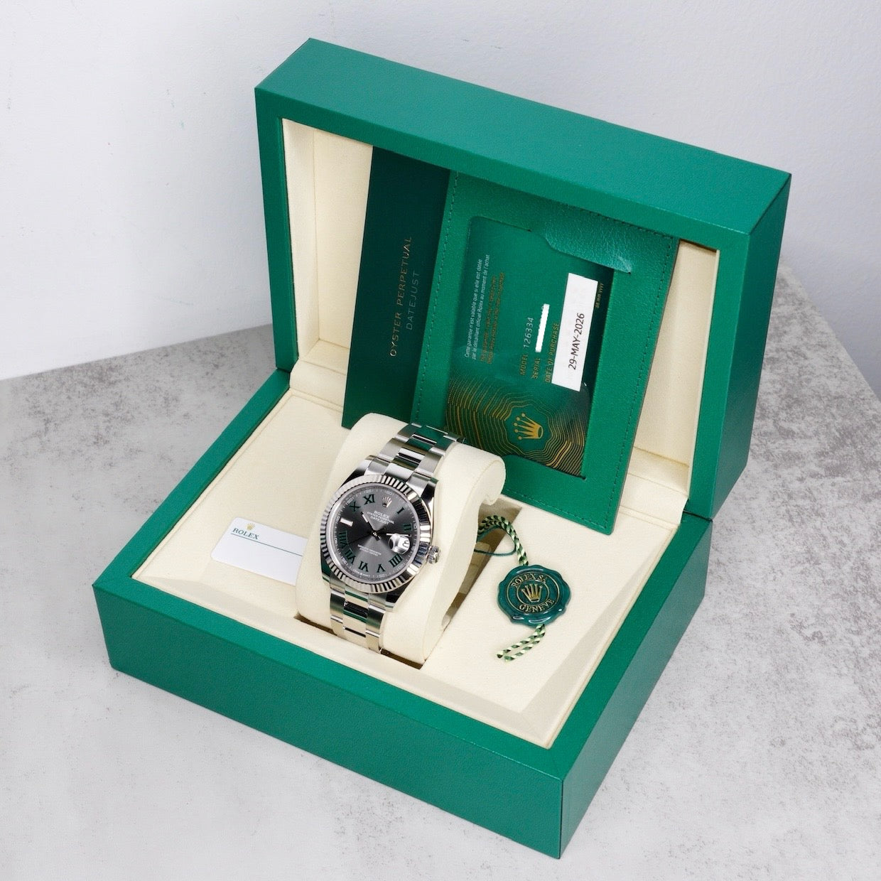 Rolex NEW 2026 126334 Datejust “WIMBLEDON” Grey Roman Dial Stainless Steel Oyster 41mm