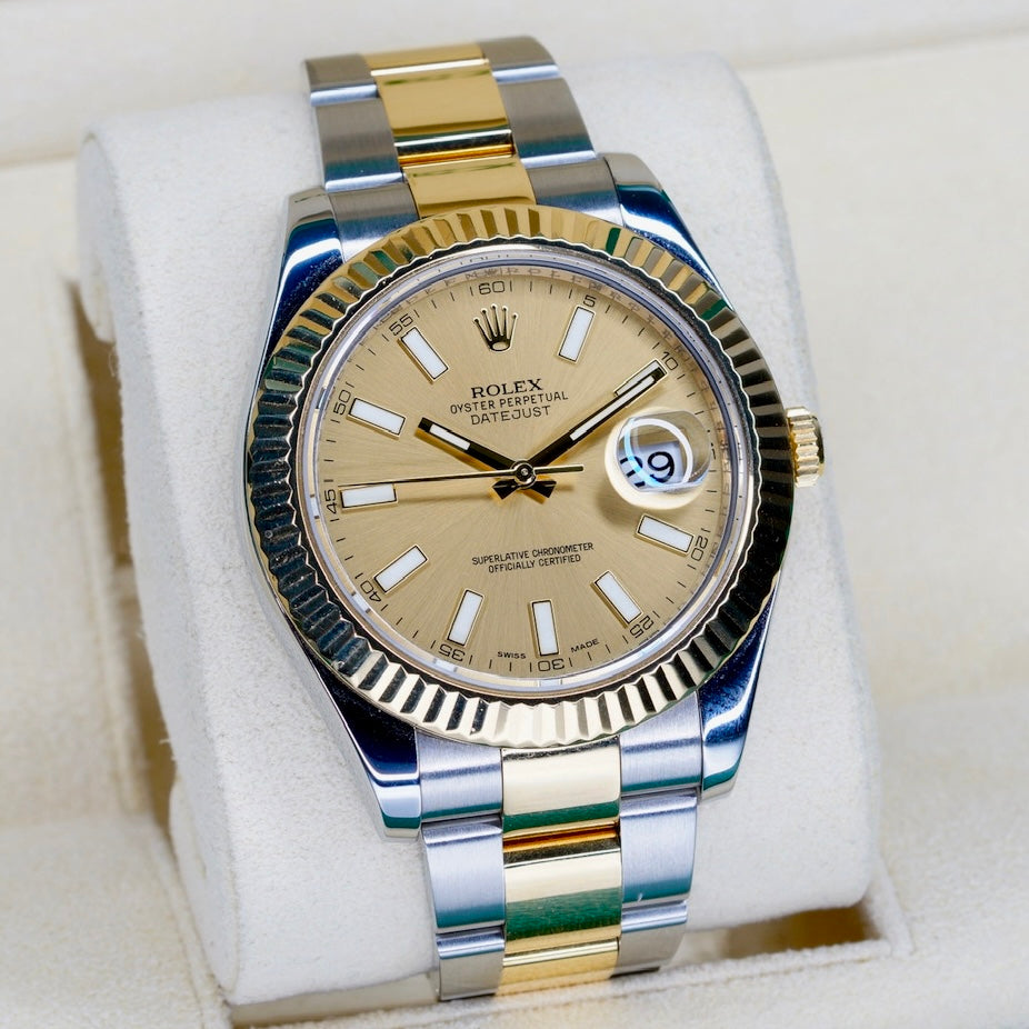 Rolex Datejust II 116333 “CHAMPAGNE” Champagne Dial Two-Tone Yellow Gold & Steel 41mm 2016