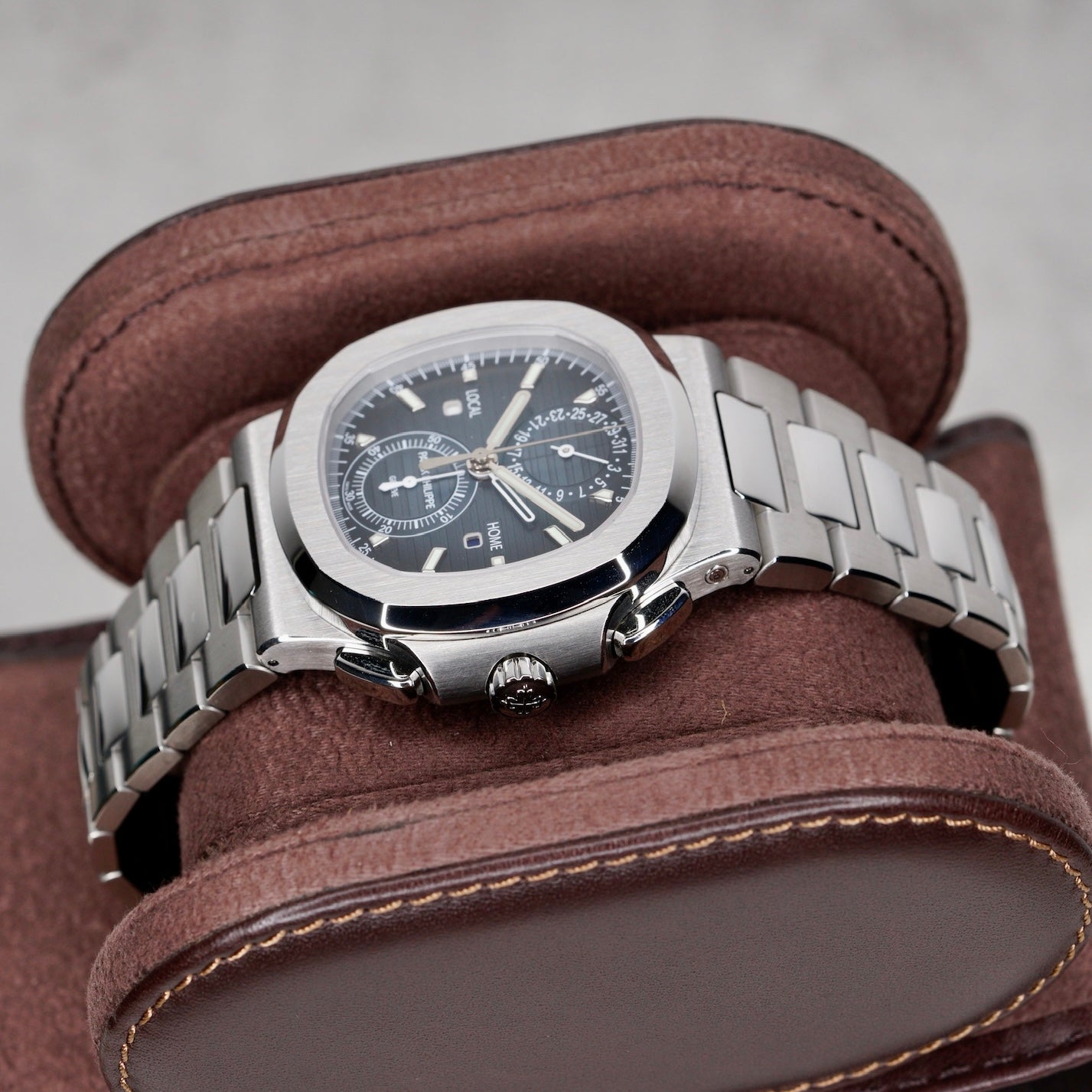 Patek Philippe Nautilus 5990/1A-011 Blue Smoked Dial Travel Time Stainless Steel Chronograph 2025