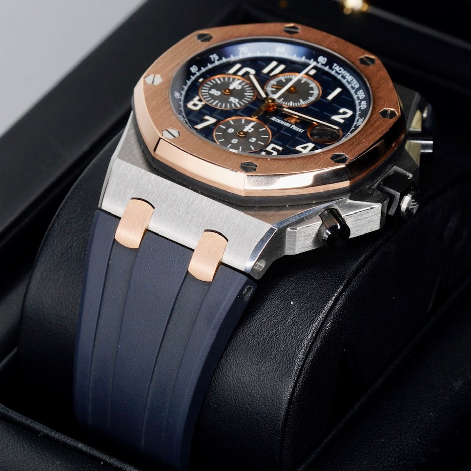 Audemars Piguet Royal Oak Offshore 26471SR.OO.D101CR.01 “BUCHERER” Blue Dial Two-Tone Rose Gold & Steel Chronograph 42mm