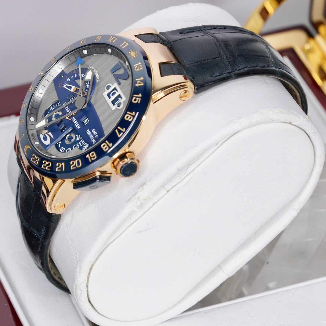 Ulysse Nardin El Toro Perpetual 326-00-3 Grey Dial Rose Gold Blue Accents 43mm