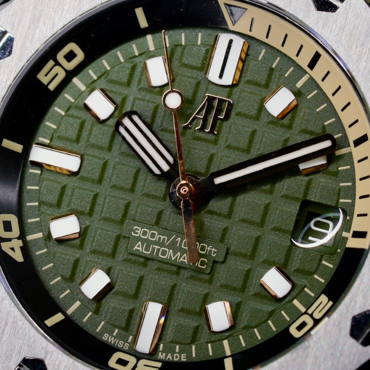 Audemars Piguet NEW Royal Oak Offshore Diver 15720ST.OO.A052CA.01 “KHAKI” Green Dial Stainless Steel 42mm