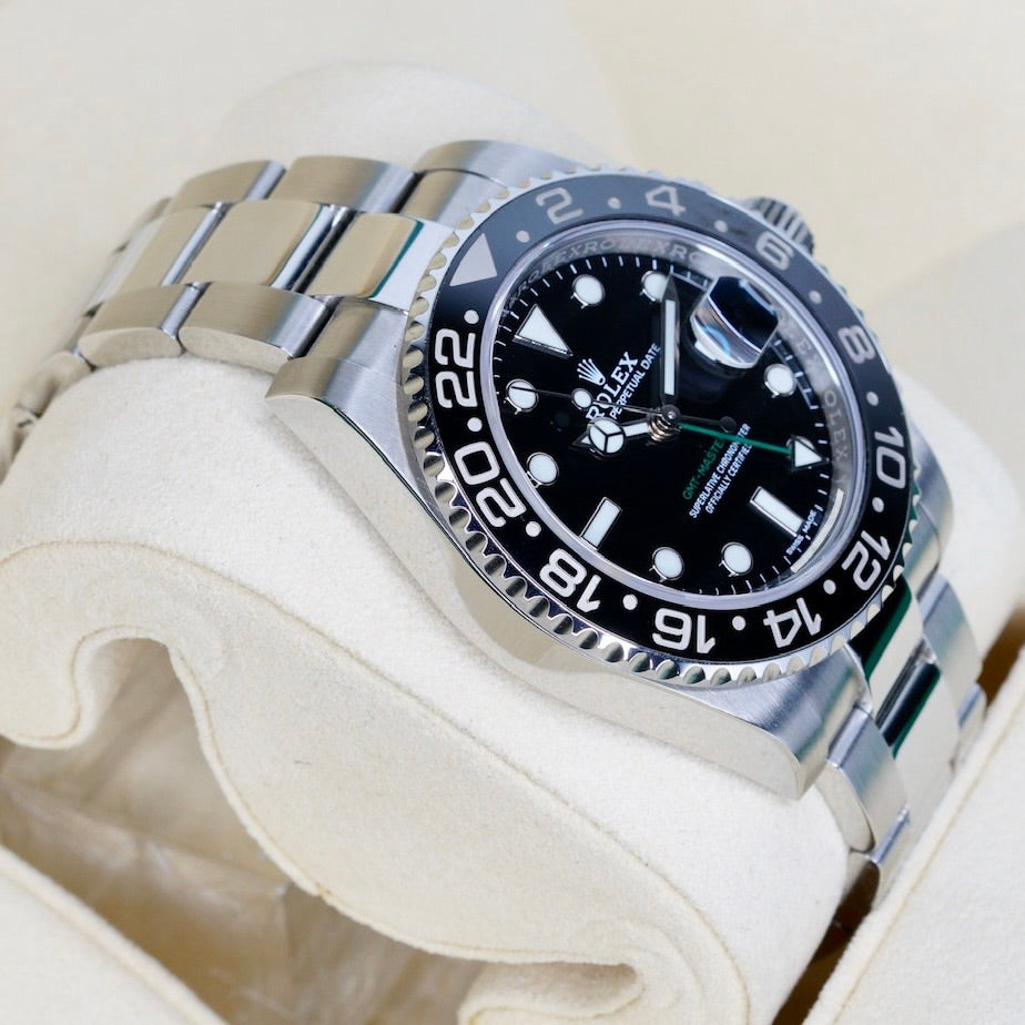 Rolex GMT-Master II 116710LN “GREEN ARROW” Black Dial Green Letters Stainless Steel 40mm 2017