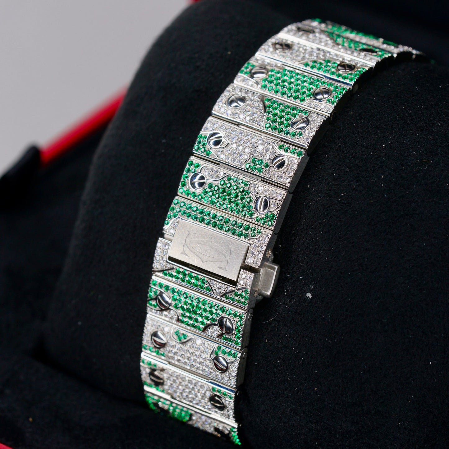 Cartier Santos NEW WSSA0018 “GREEN CAMO” AM Diamond Dial Stainless Steel AM Diamond Finishing