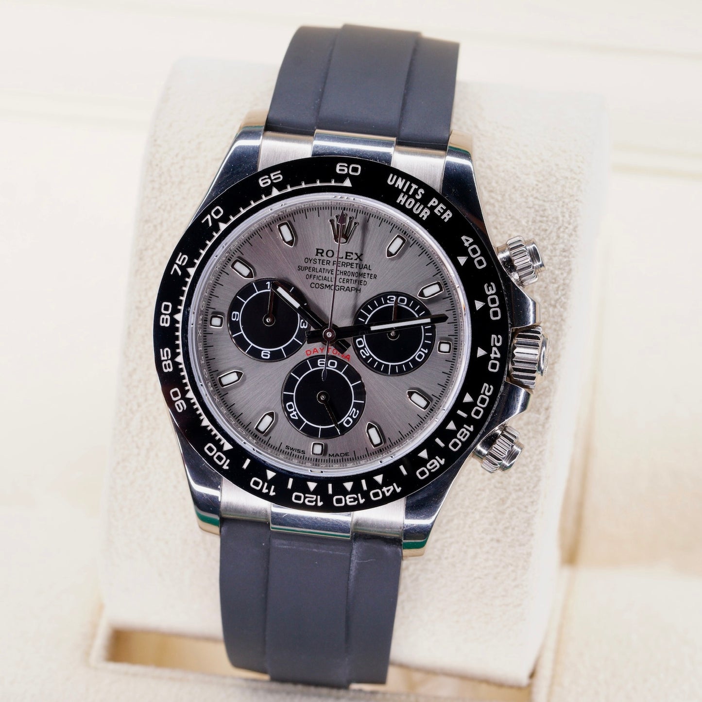 Rolex Daytona 116519LN “GHOST” Grey Dial White Gold Oysterflex 40mm 2021