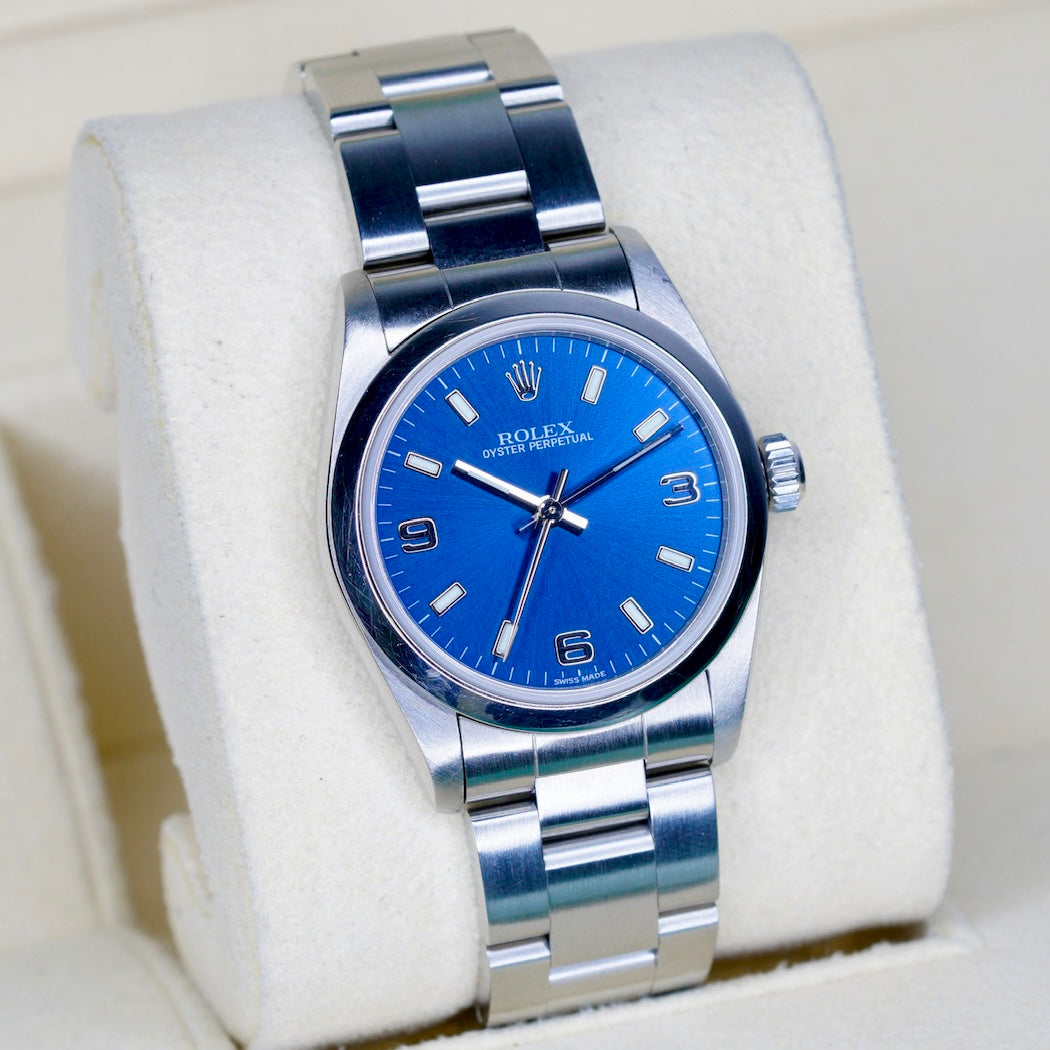 Rolex Oyster Perpetual 77080 Blue Dial Stainless Steel 31mm