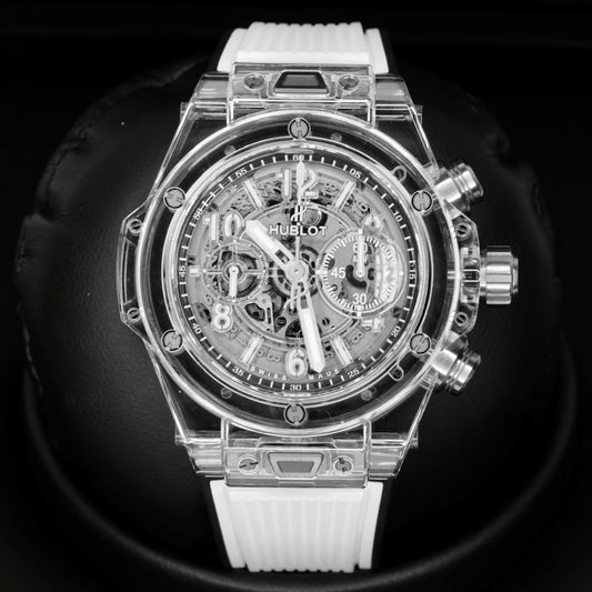 Hublot Big Bang Unico 411.JX.4802.RT Sapphire Skeleton Rubber Strap 45mm