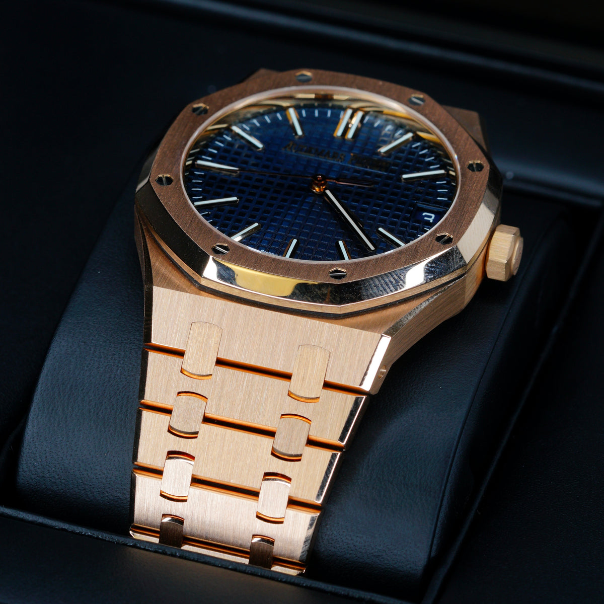 Audemars Piguet NEW Royal Oak 15510OR.OO.1320OR.03 “BLUE OAK” Blue Dial Rose Gold 41mm