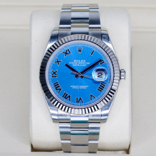 Rolex NEW OLD STOCK Datejust 126334 “AZZURRO” Blue Roman Dial Stainless Steel Oyster 41mm