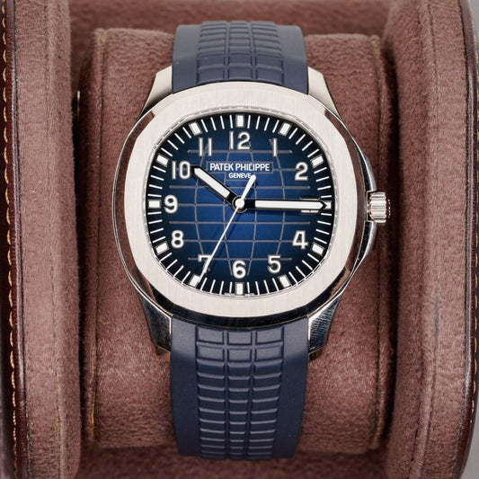 Patek Philippe NEW 2026 Aquanaut 5168G-001 “BLUE AQUA” Blue Dial White Gold Blue Tropical Strap 42mm