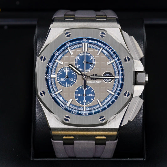Audemars Piguet Royal Oak Offshore 26400IO.OO.A004CA.02 Grey Dial Blue Sub Dials Titanium Chronograph 44mm