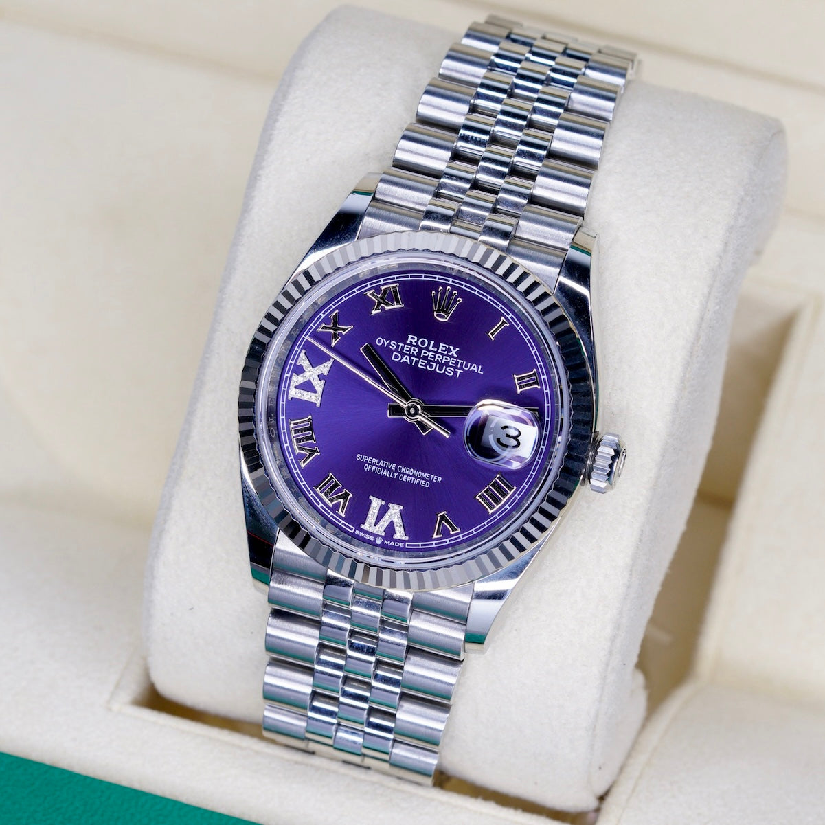 Rolex Datejust 126234 “PURPLE DIAMOND” Purple Diamond 6/9 Dial Stainless Steel Jubilee 36mm 2020