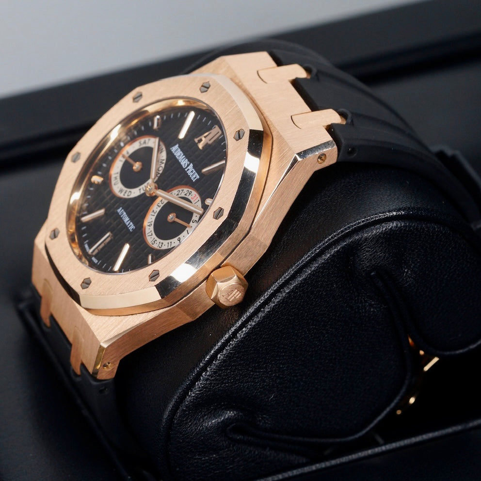 Audemars Piguet Royal Oak 26330OR.OO.D088CR.01 Black Dial Rose Gold AM Rubber Strap 39mm 2013