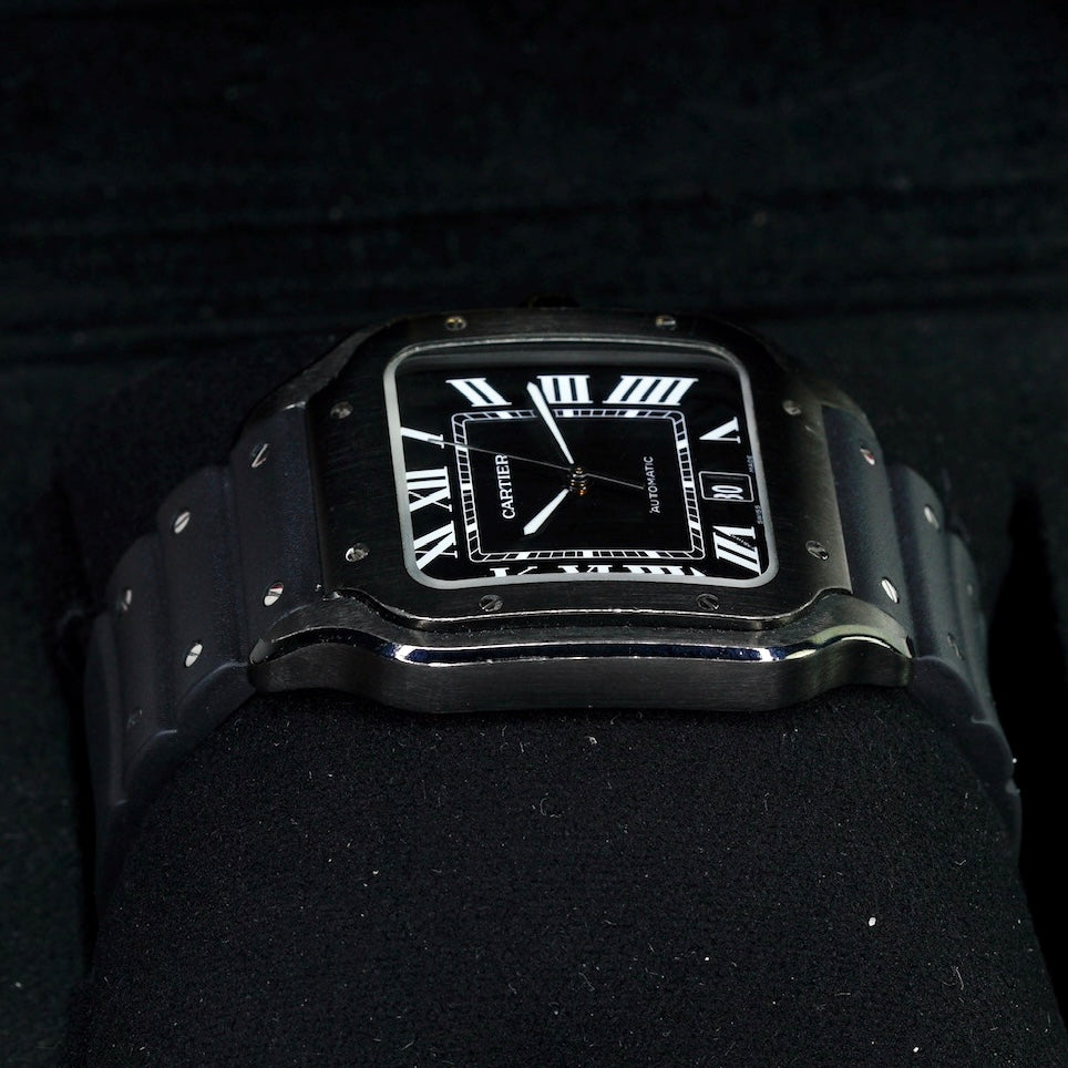 Cartier Santos De Cartier 4072/WSSA0039 Black Dial DLC