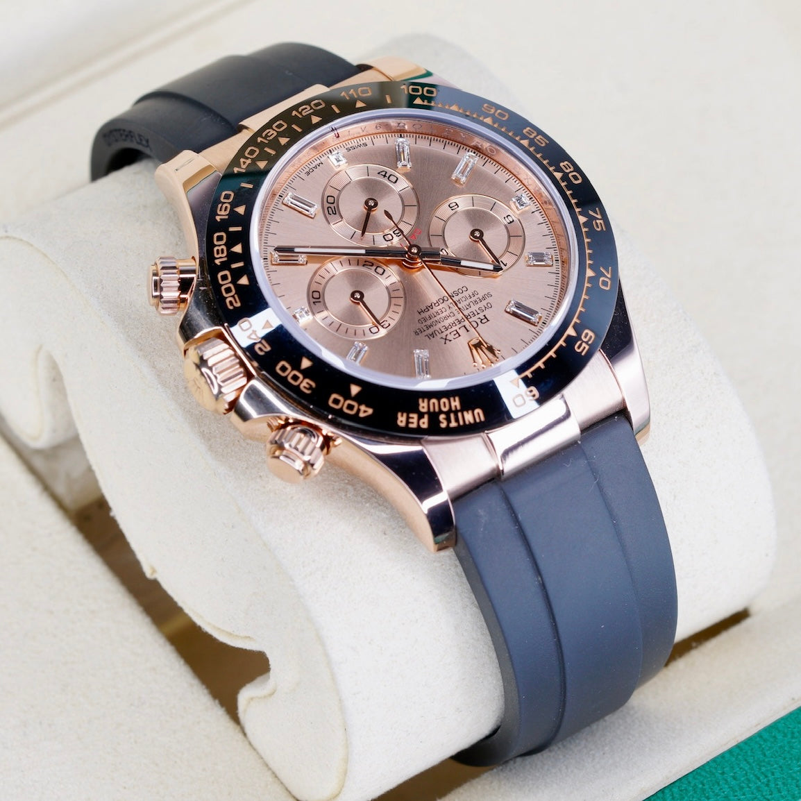 Rolex Daytona 116515LN “PINK BAGUETTES” Pink Baguettes Dial Rose Gold Oysterflex 40mm 2018
