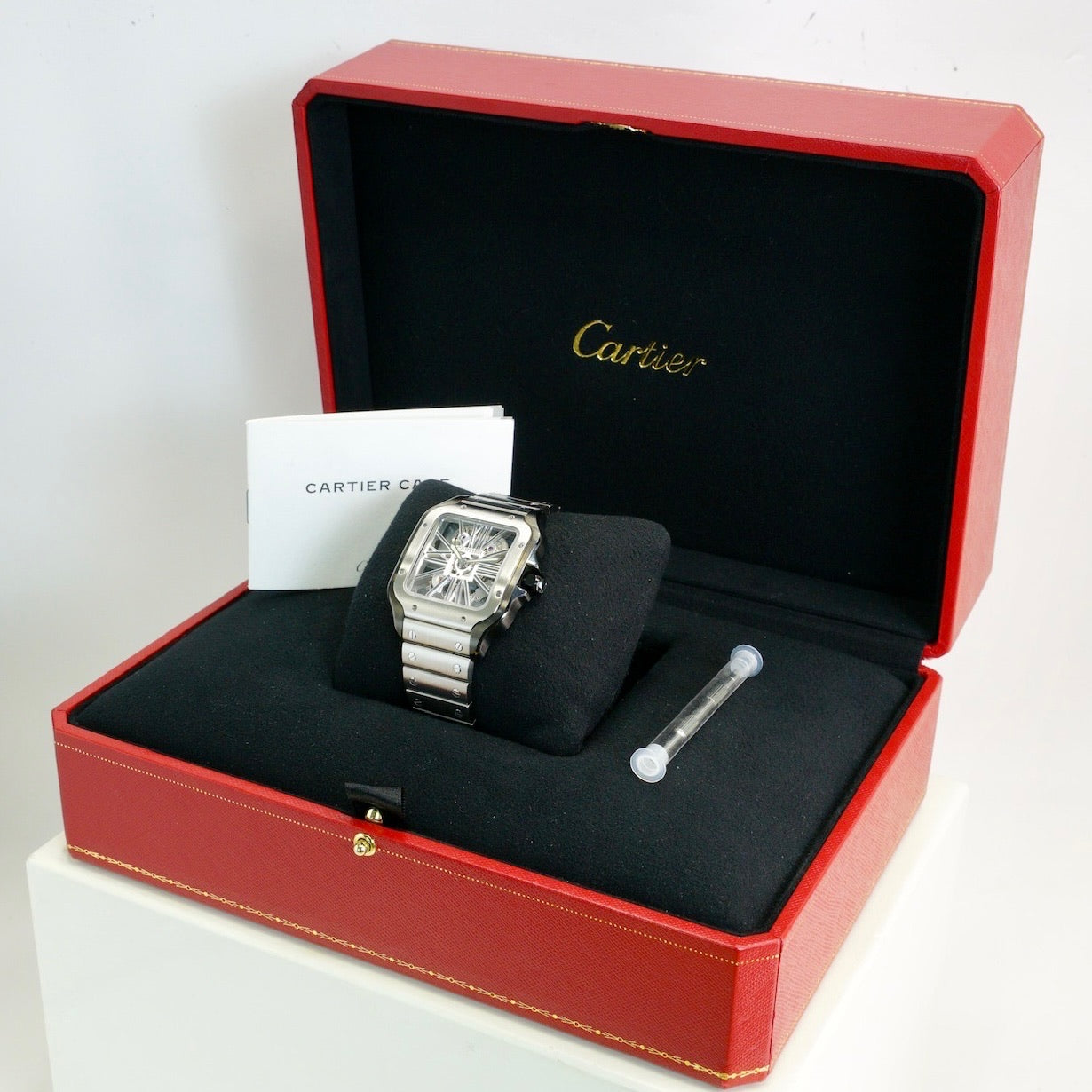 Cartier Santos De Cartier Large WHSA0027 Skeleton Dial Stainless Steel