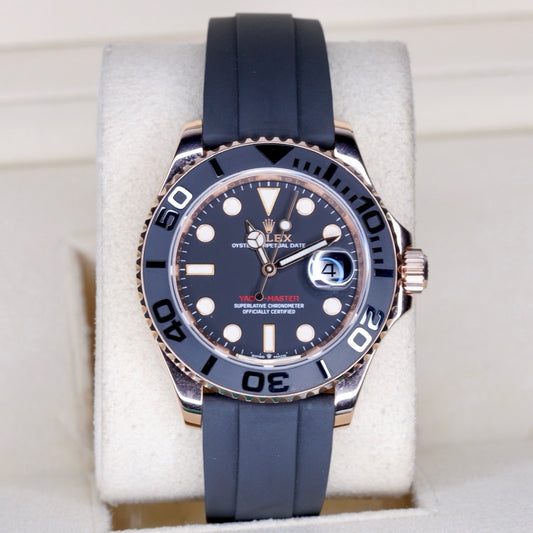 Rolex Yacht-Master 126655 Black Dial Rose Gold Oysterflex 40mm 2020